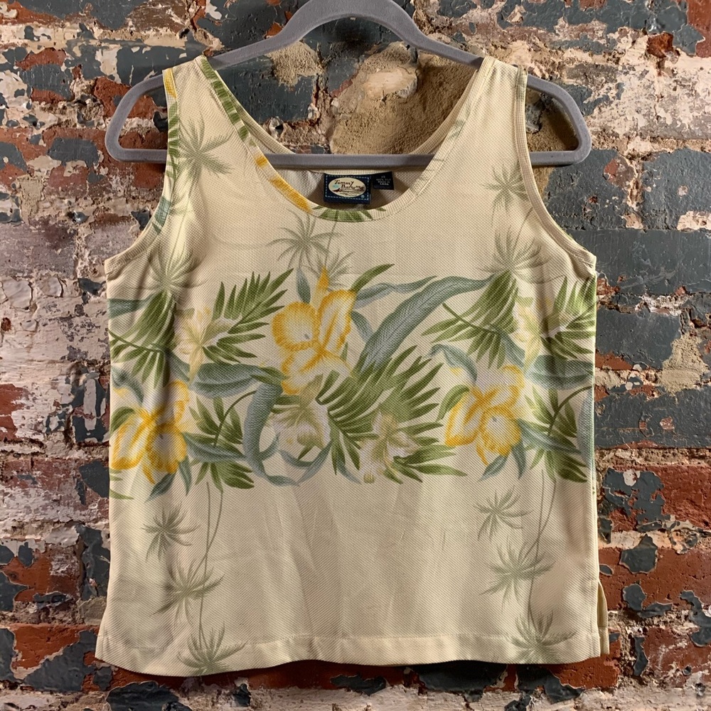 100% Silk Graphic Scoop Neck Top by Tommy Bahama